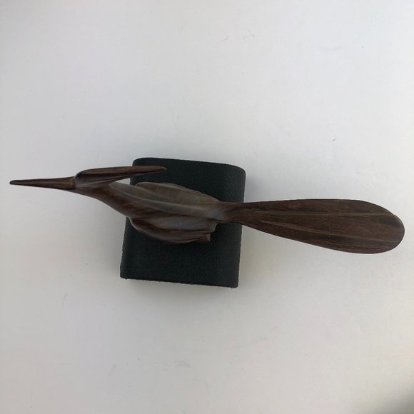 Vintage Hand Carved Wooden Road Runner Figurine Sculpture - RARE Contemporary - Picture 5 of 14